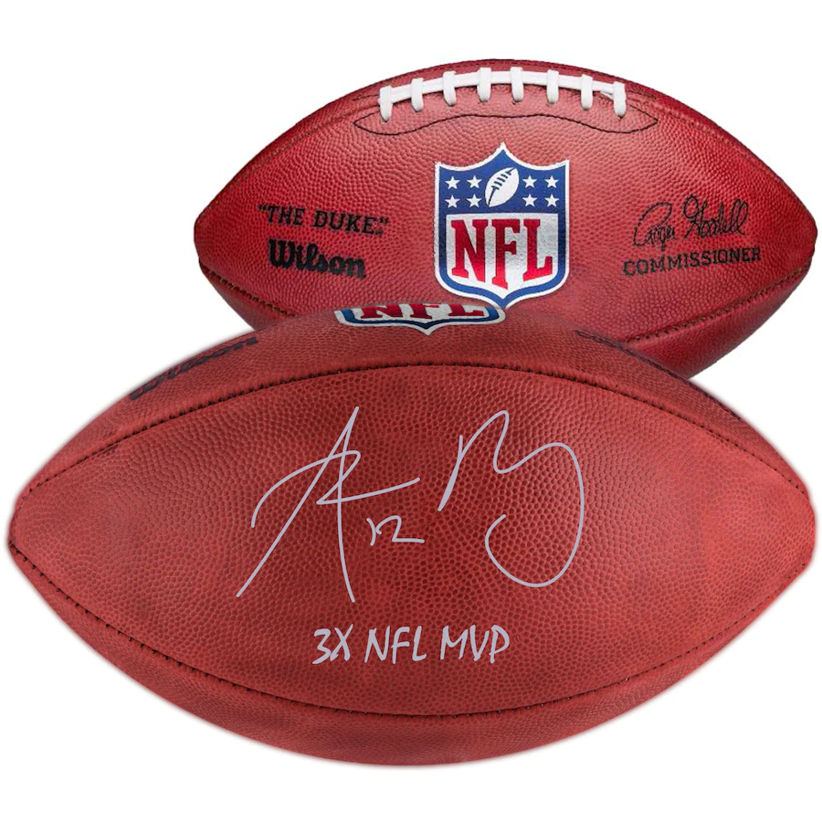 Aaron Rodgers Green Bay Packers Fanatics Authentic Autographed Duke Game Football with "3X NFL MVP" Inscription