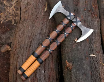 Pair of RAGNAR'S Viking Axe, Viking Bearded Axe, ANNIVERSARY Gift Ideas , Ragnar Axe, Vikings Nordic Battle Axe, Tomahawk, Best GIFT For Him